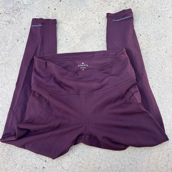 Athleta Pants - Athleta Women's Merlot Purple 7/8ths Leggings Sz Small Yoga Pilates